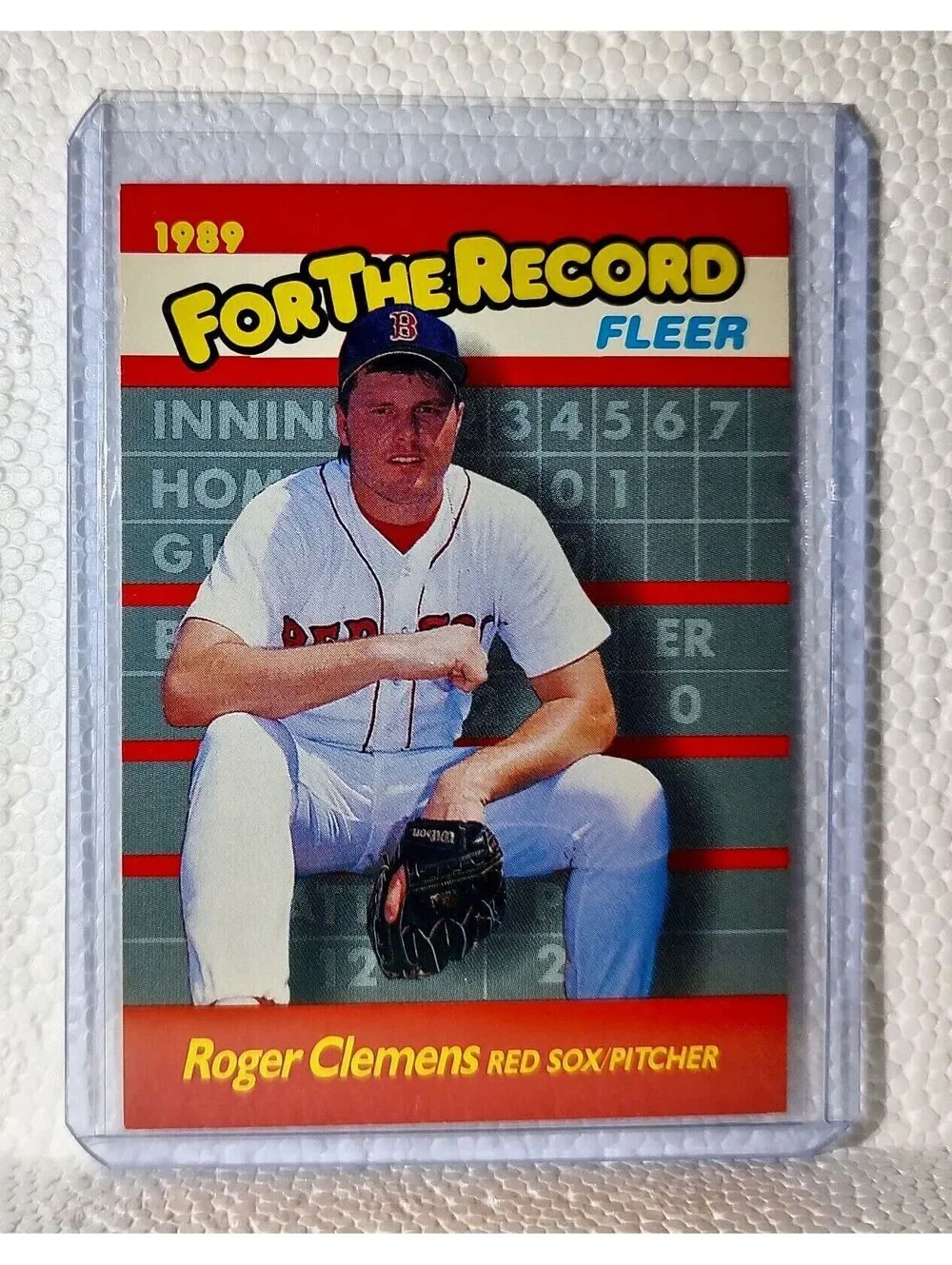 Roger Clemens 1989 Fleer MLB #2 For The Record Baseball Card Boston Red Sox